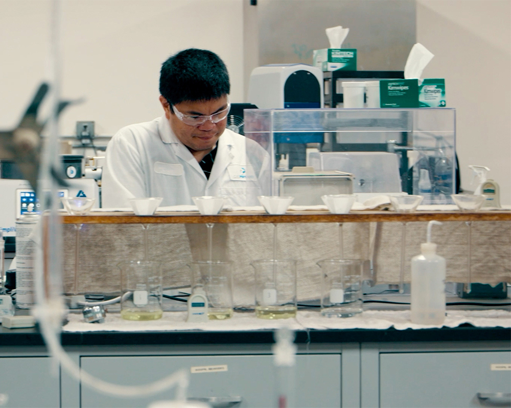 Working in a lab