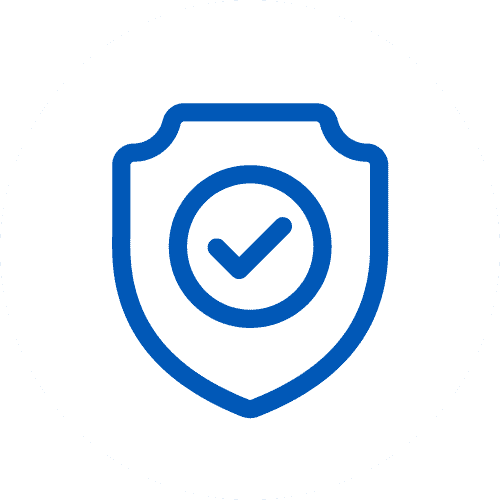 Icon of shield with checkmark